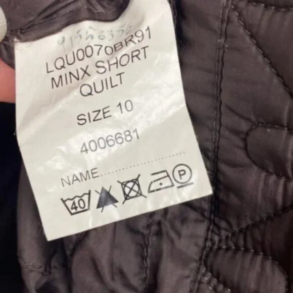 Rare Barbour x Anya Hindmarch 6 Minx Quilted Jacket Brown Bows Vintage - Picture 11 of 13